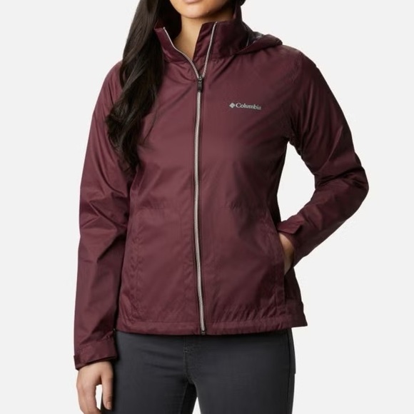 Columbia - Dark Red Rain Jacket - Picture 1 of 5
